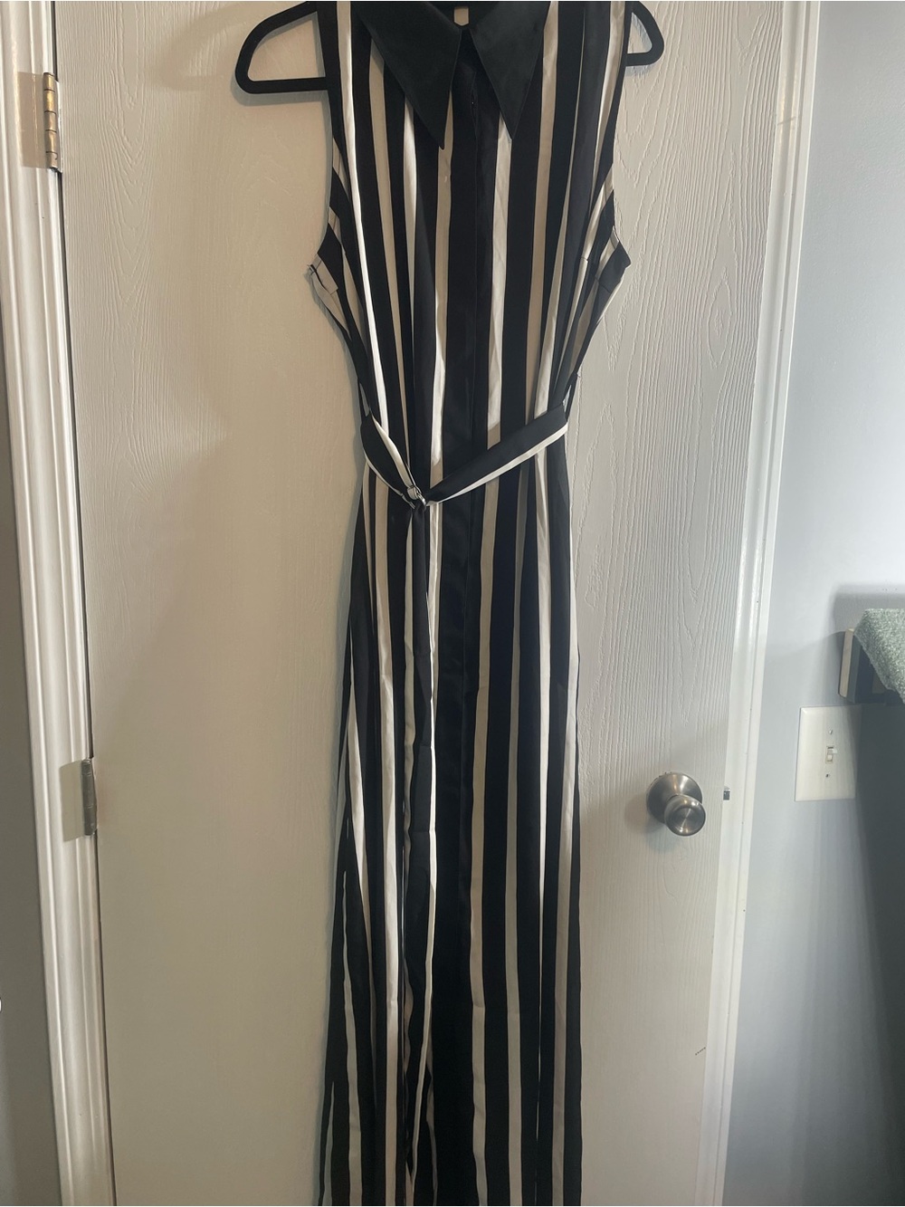 Killstar Black and White Striped Sleeveless Maxi Dress